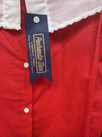 New Women’s Panhandle Slim Red White Design Long Sleeve Button Up Size 28 3B-3 