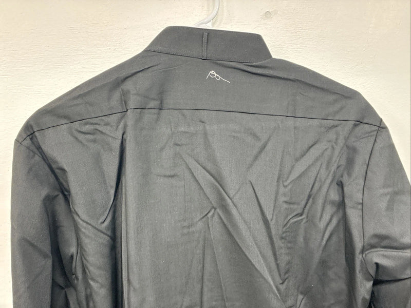 New Classix Black Long Sleeve Button Up English Shirt Medium II-35