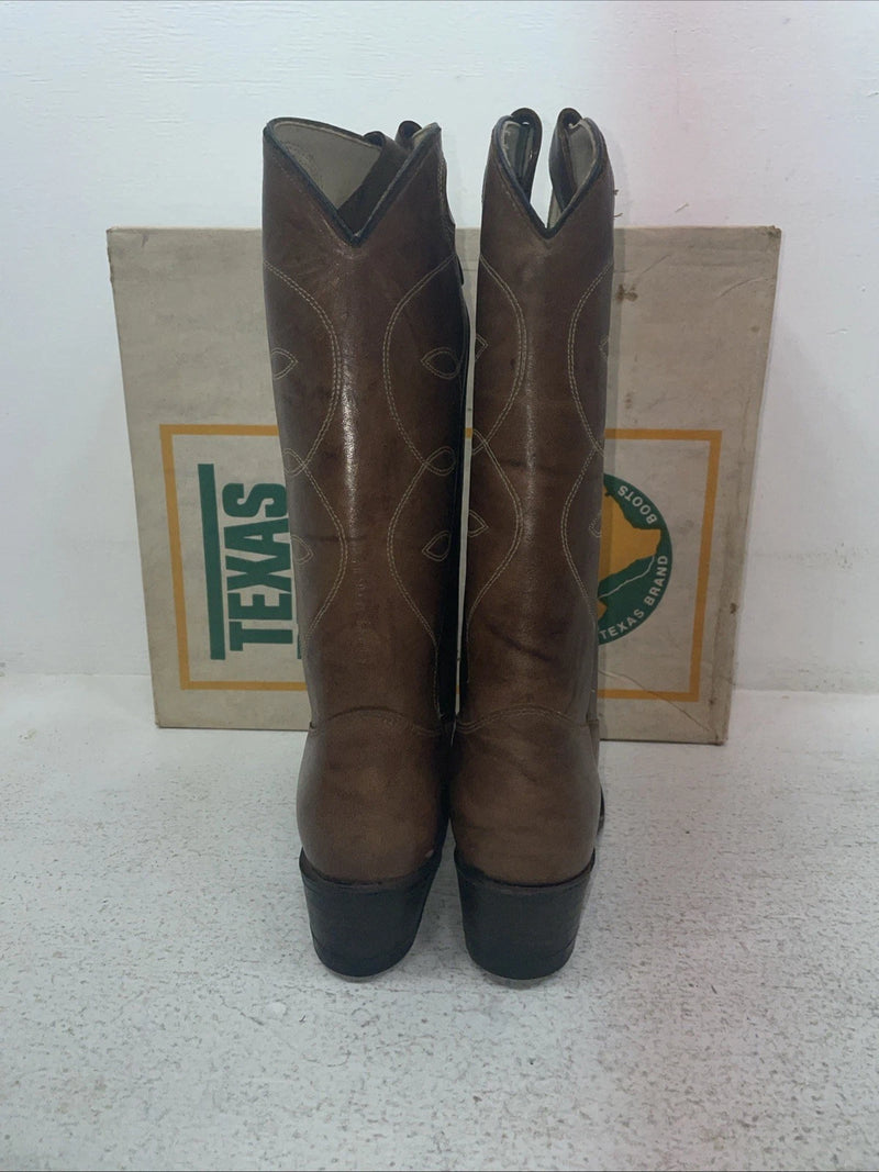 New Youth Brown Texas Brand Cowboy Boots. B 191 5.5 5 1/2 B. 2-142