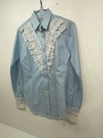 New Women’s Blue H Bar C Long Sleeve Button Up Shirt 3B-97