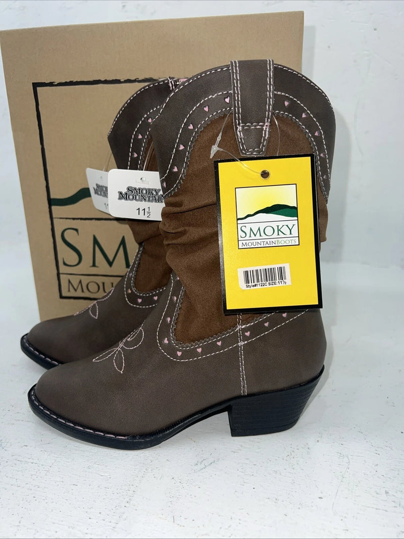 New Children’s Brown Smoky Mountain Cowboy Boots. 1122C 11.5 11 1/2 . 24-92
