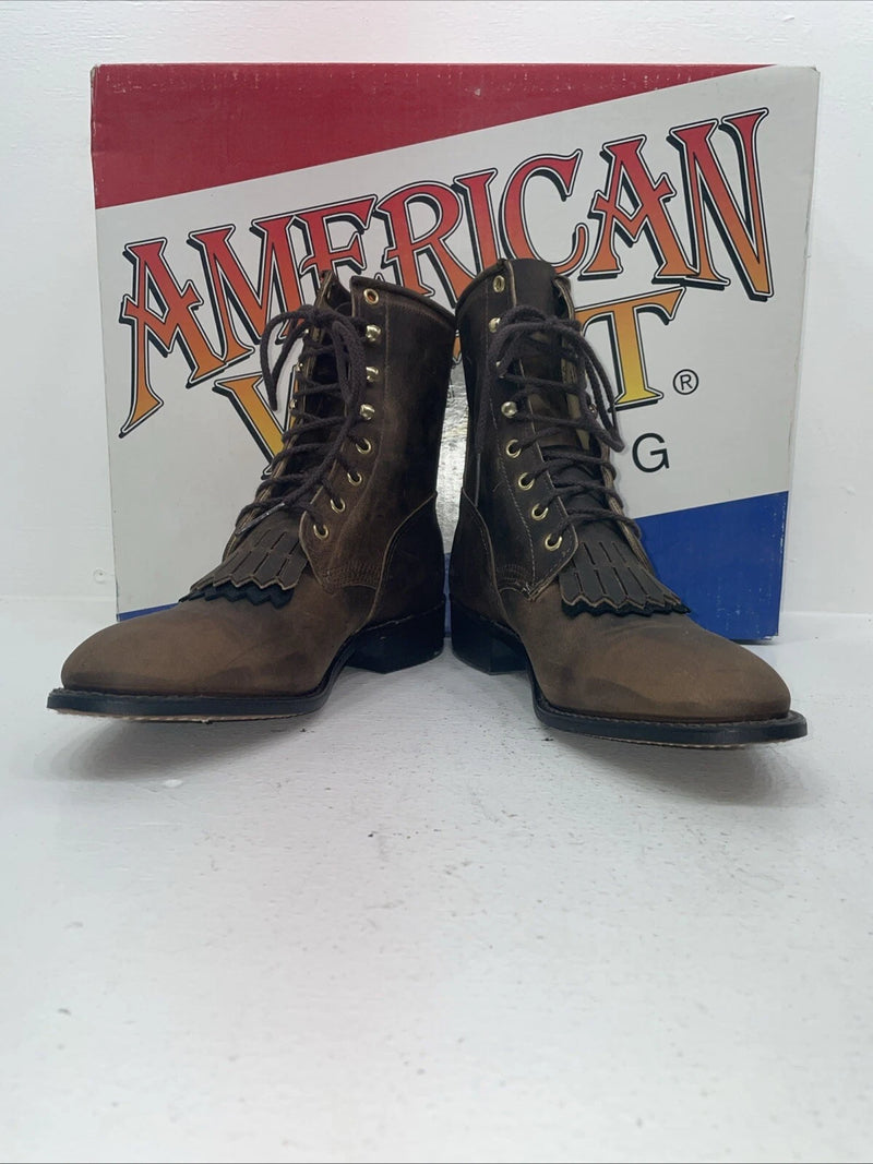 New Women’s Brown American West Cowboy Boots. 5975 8.5 8 1/2 M. 16-99