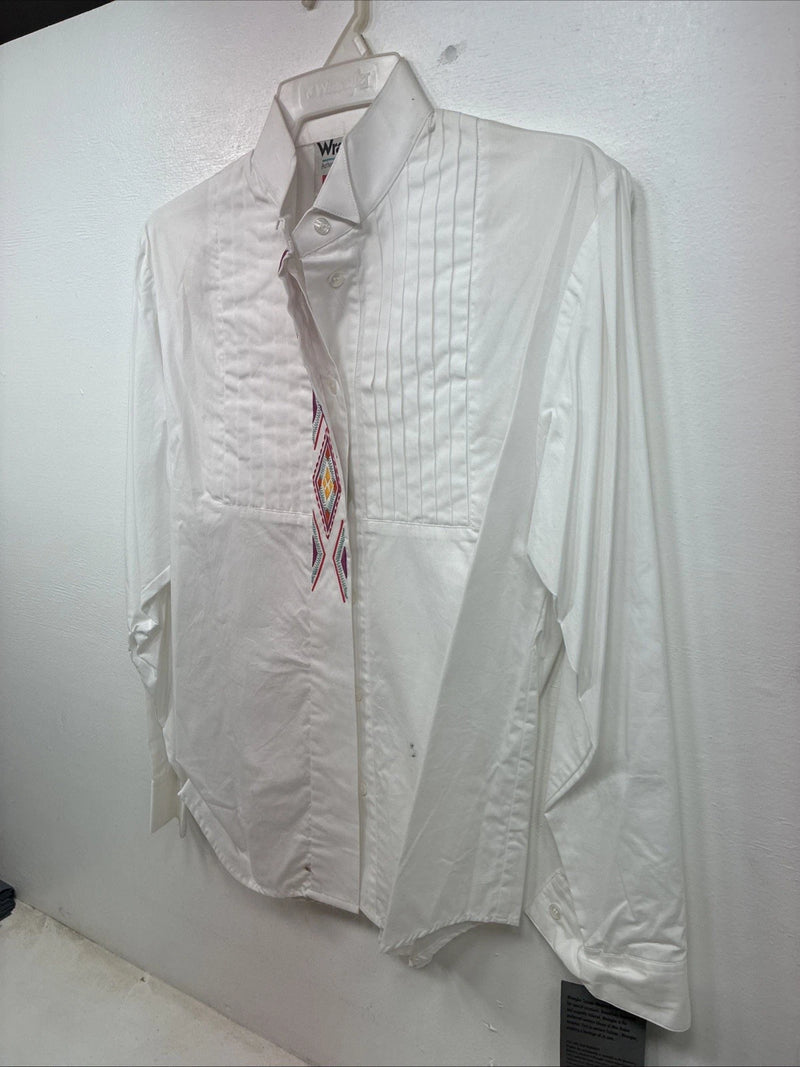 New Women’s Wrangler White Dosages Long Sleeve Button Up Small YY-131