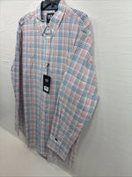 New Men’s ELY Cattleman White Multicolor Plaid Long Sleeve Button Up XL R-52