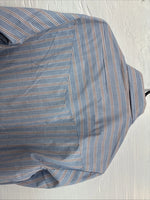 New Men’s ELY Cattleman blue Stripe Long Sleeve Pearl Snap 15.5 Medium Q-106