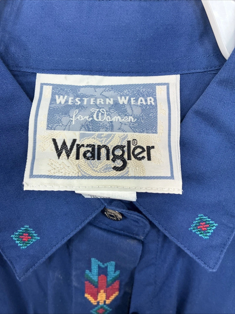 New Women’s Wrangler Blue Designed Long Sleeve Pearl Snap XL II-20