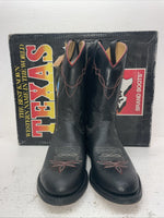 New Men’s Black Texas Brand Cowboy Boots. 5300 10.5 10 1-2 D. 7-46