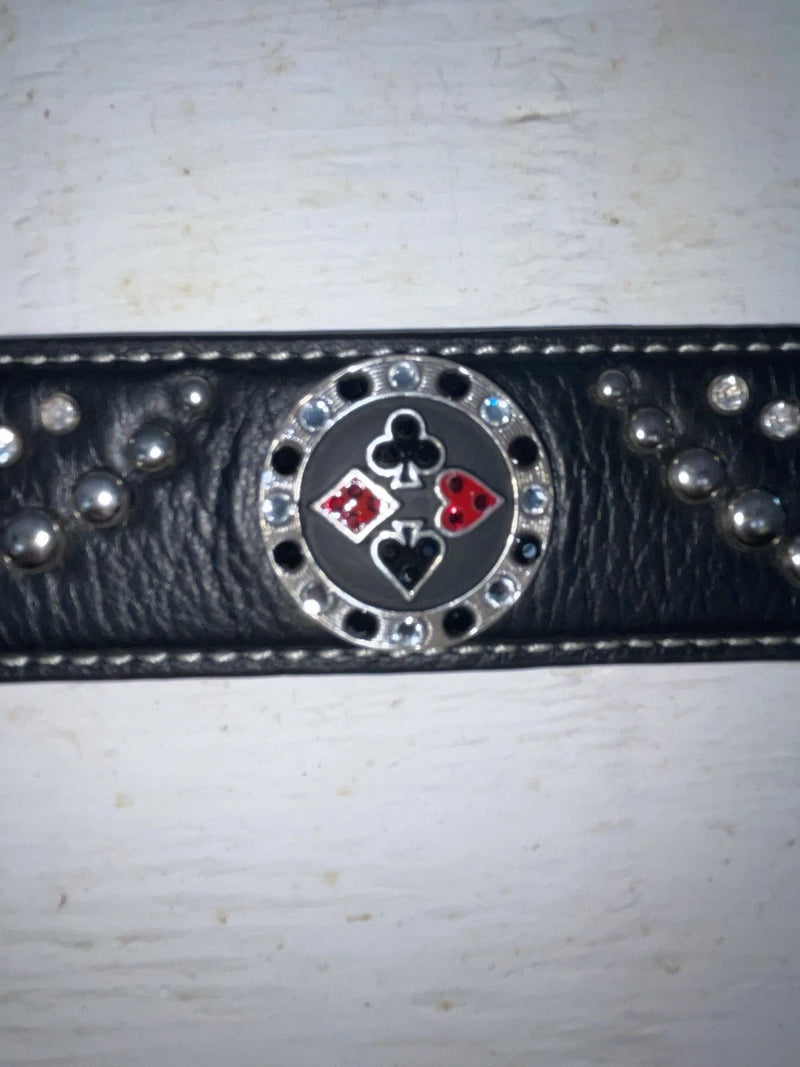 New Black Genuine Leather Nocona Cards Bling M Belt #N3415001 Z-114￼