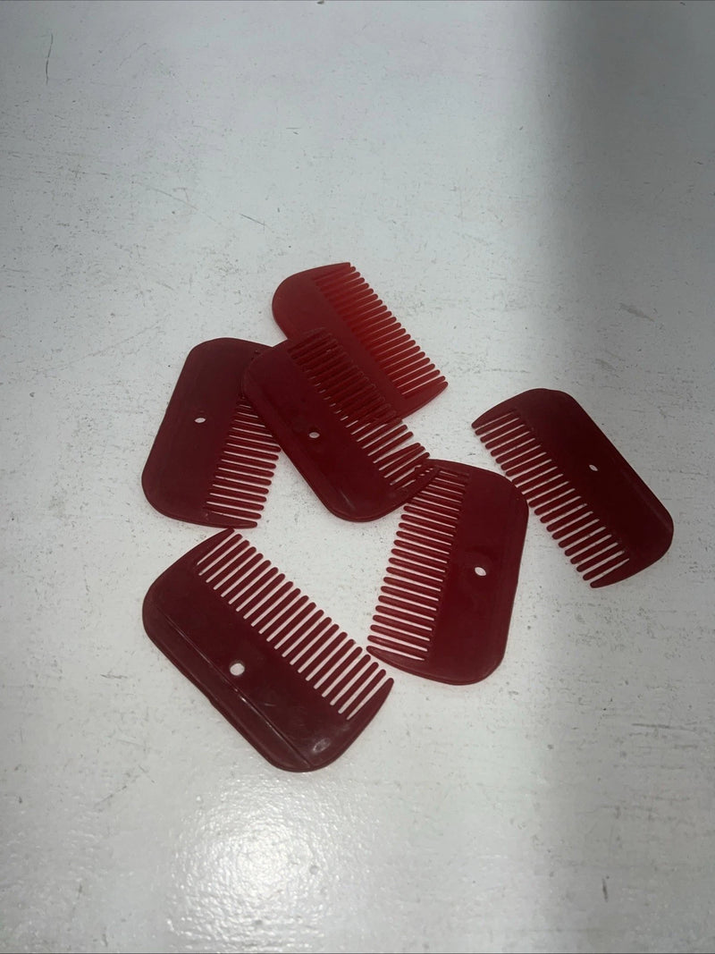 New Red Mini Horse Combs Set Of 6 D-508
