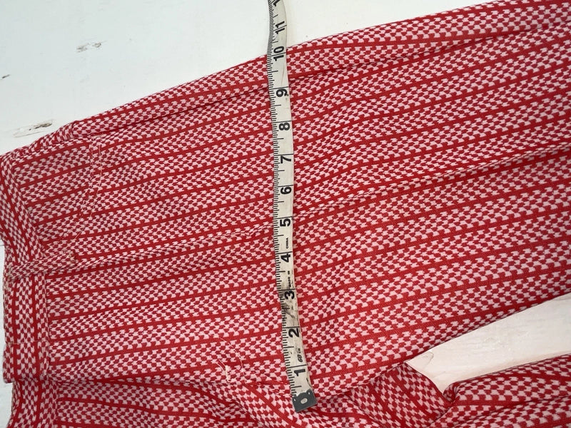 New But Age Red Checkered Panhandle Slim Polyester Pants #8042 VV-70