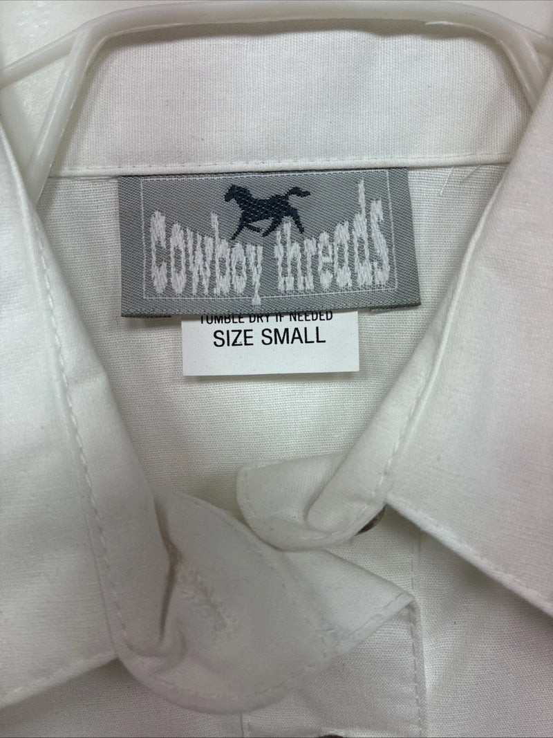 New Women’s Cowboy Threads White Long Sleeve Button Up Small DD-141