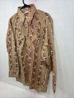 New Women’s ELY Plains Yellow Red Floral Long Sleeve Pearl Snap 16 X 33 II-9