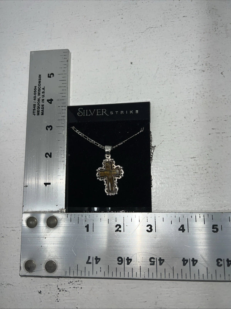 New Women’s Silver Strike Copper Cross Chain Necklace. N141 A-67
