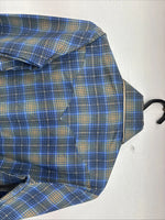 New Women’s Panhandle Slim Blue Plaid Long Sleeve Pearl Snap Size 30 KK-91