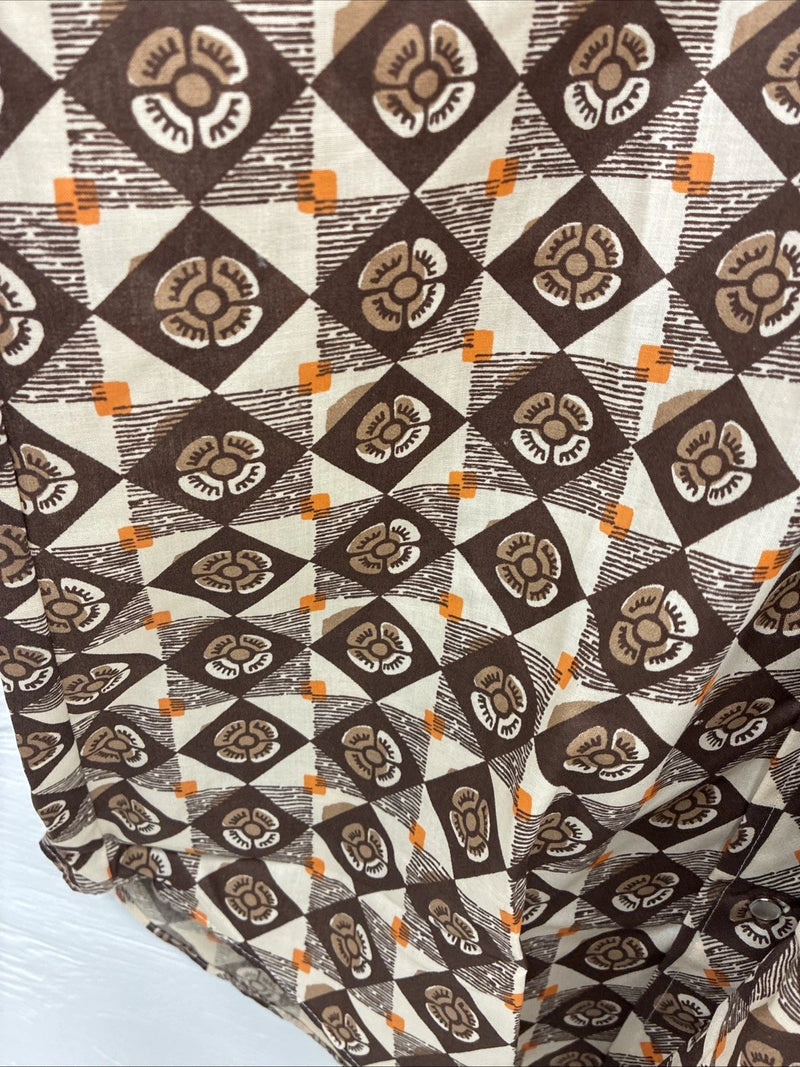New Men’s Denver Brown Designed Long Sleeve Pearl Snap 15.5 Medium CC-53