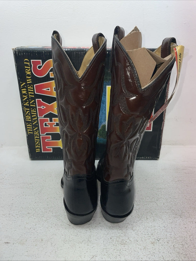 New Men’s Brown Texas Brand Cowboy Boots. 7230 7 E E. 1-48