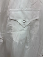 New Men’s ELY Cattleman White Stripe Long Sleeve Pearl Snap 18.5 X 35 2XL F-64