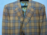 New Men’s Tem-Tex Orange Plaid Suit Jacket 46R #11963 LL-609