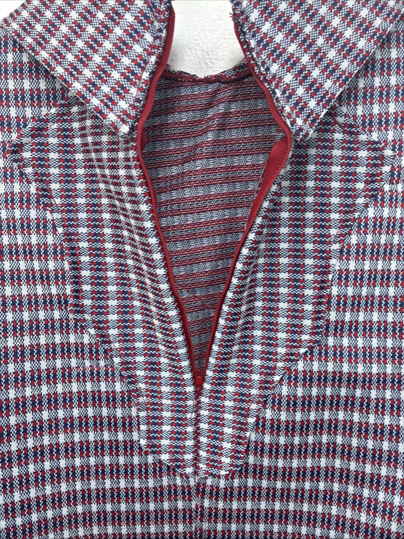 New Wims Panhandle Slim Blue Red Long Sleeve Zip Up Size 16 3B-6