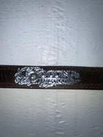 New Brown Genuine Leather Nocona Silver Pendent 30” Belt #3216215 NN-23