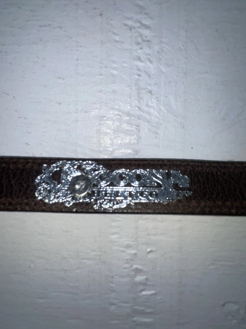 New Brown Genuine Leather Nocona Silver Pendent 30” Belt #3216215 NN-23