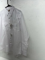 New Men’s White ELY Cattleman Long Sleeve Pearl Snap Shirt. 17x35 XL S-2