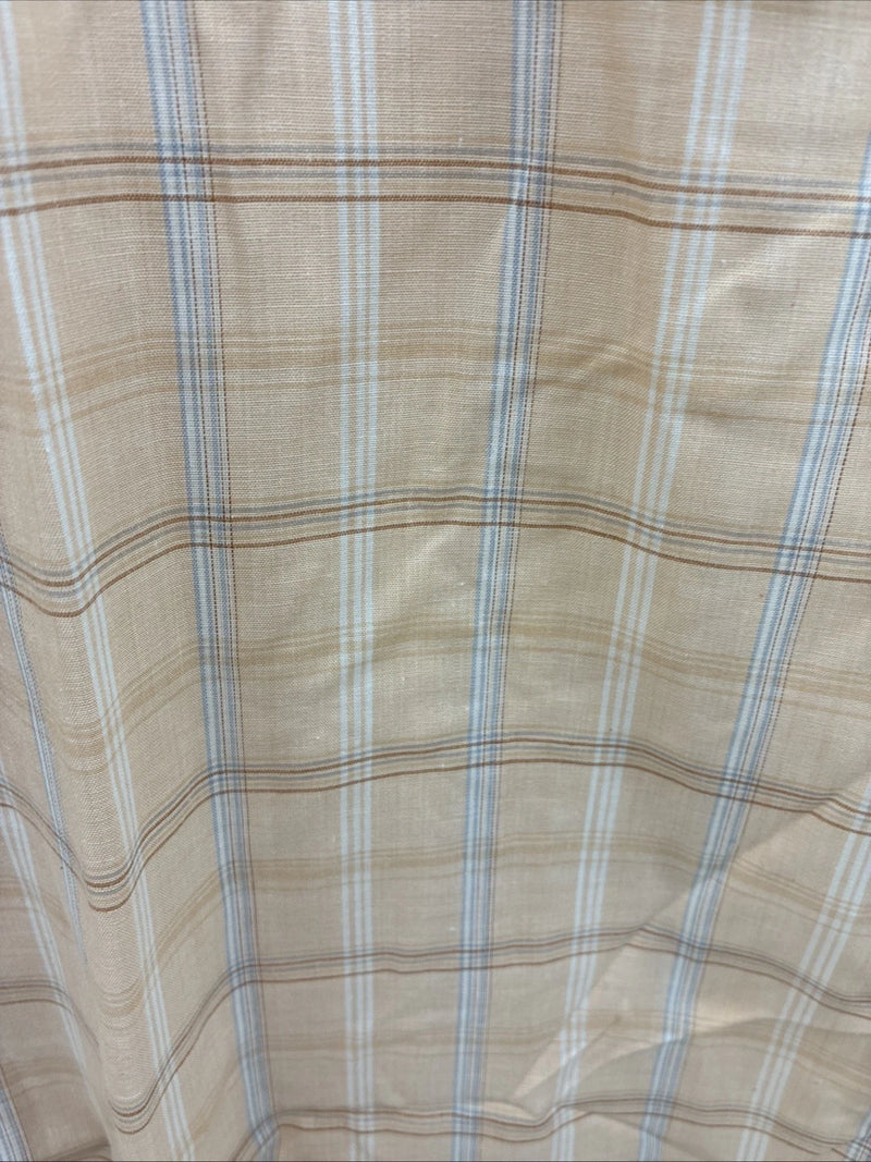 New Men’s ELY Cattleman Orange Plaid Long Sleeve Pearl Snap Large AA-113