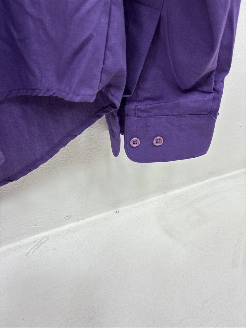 New Wayne Scott Purple Long Sleeve Button Up English Shirt XL MM-118