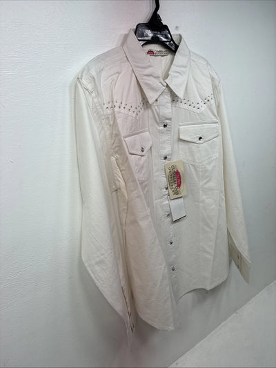 New Women’s Cumberland White Gen Long Sleeve Pearl Snap 1XL GG-88