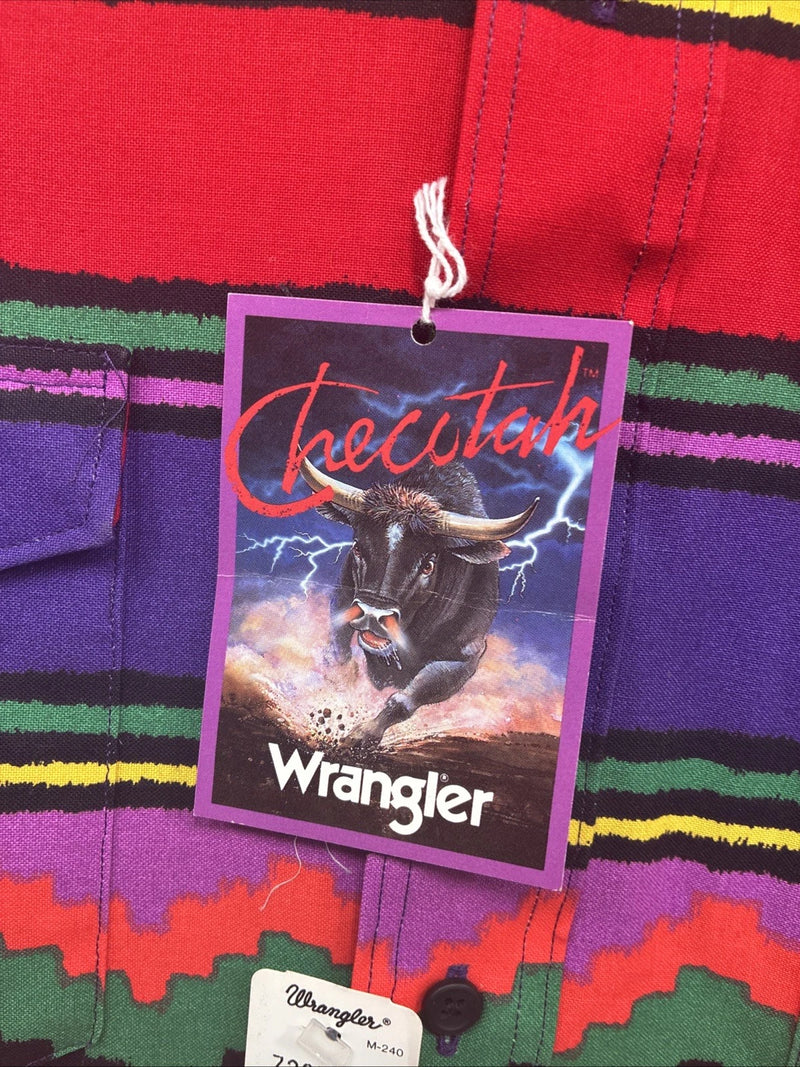 New Men’s Wrangler Multicolor Stripe Long Sleeve Button Up 17.5 X 35 XL V-58