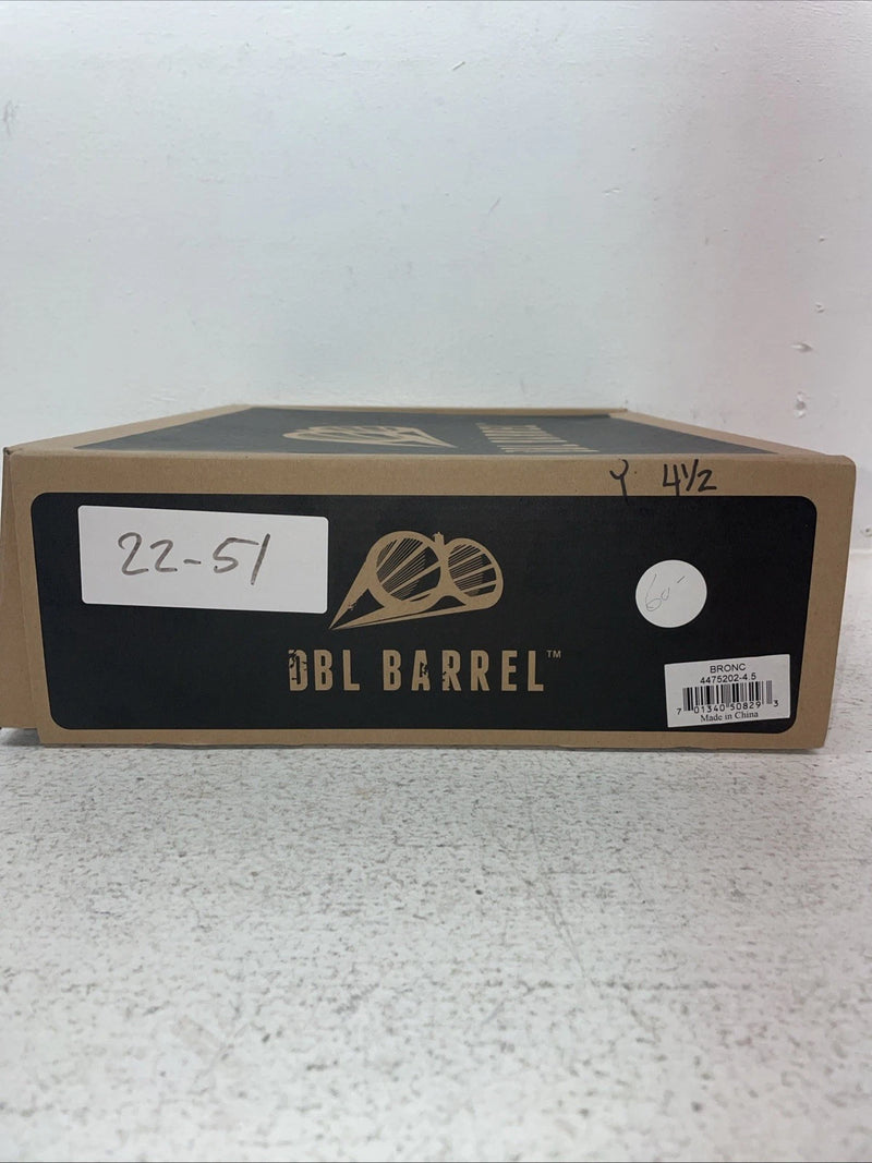 New Youth Brown DBL Barrel Cowboy Boots. 4475202 4.5 4 1/2. 22-51