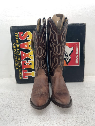 New Men’s Brown Texas Brand Cowboy Boots. 4731 9 M. 3-62