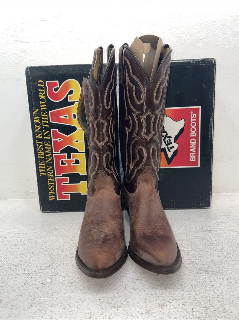 New Men’s Brown Texas Brand Cowboy Boots. 4731 9 M. 3-62