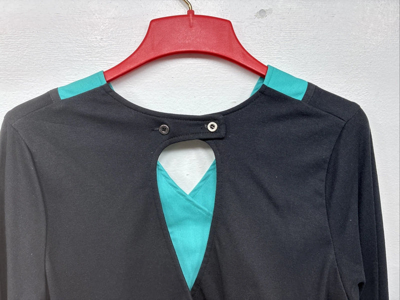 New Women’s Cowboy Threads Black Blue Long Sleeve Button Up Size Large TT-140