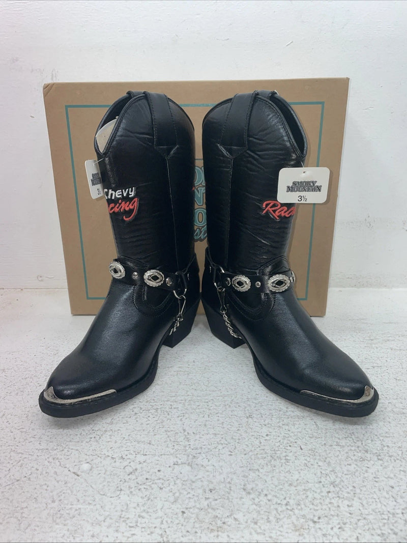 New Youth Black Smoky Mountain Cowboy Boots. 1079 Y 3.5 3 1/2. 22-64
