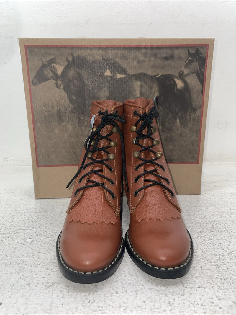 New Kids Brown Lace Up Cimarron Cowboy Boots. 5213 13. 23-41
