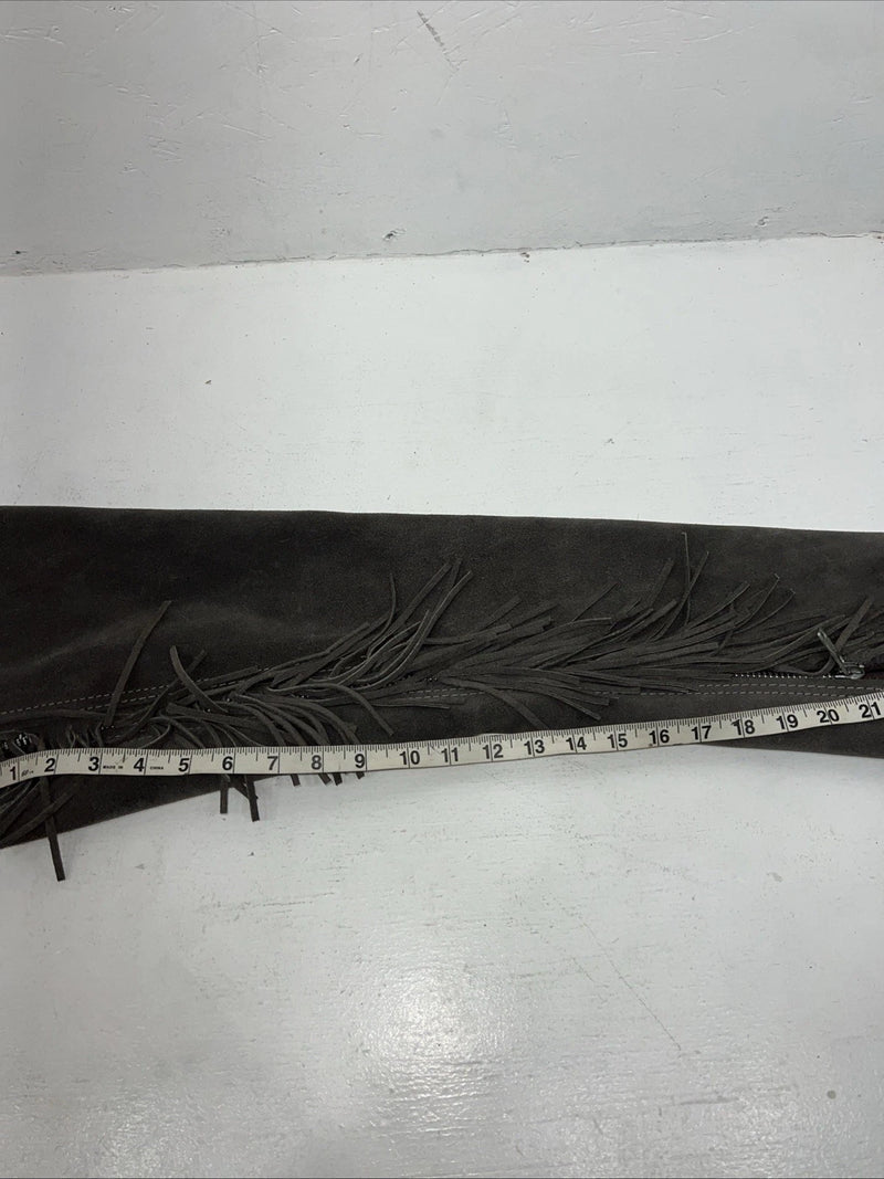 NOS Children’s Gray Show Chaps With Fringe Adjustable Waist 37” N-28