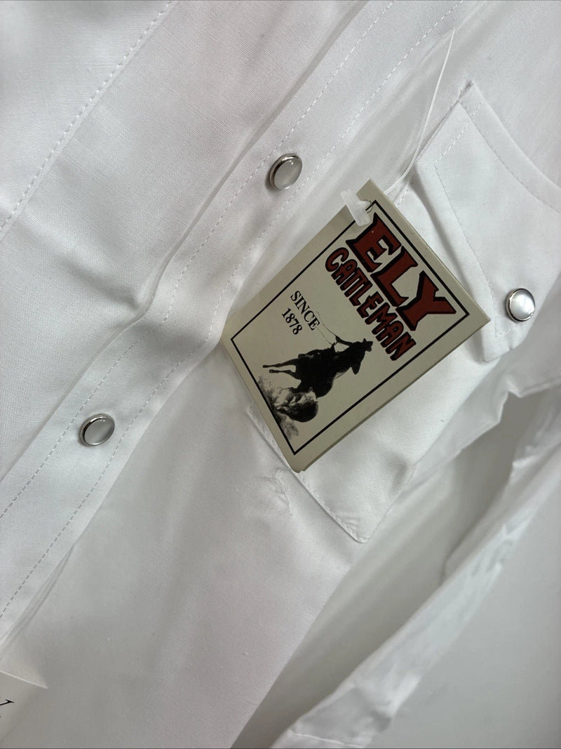 New Kids ELY Cattleman White Long Sleeve Pearl Snap Size Boy 8 YY-64