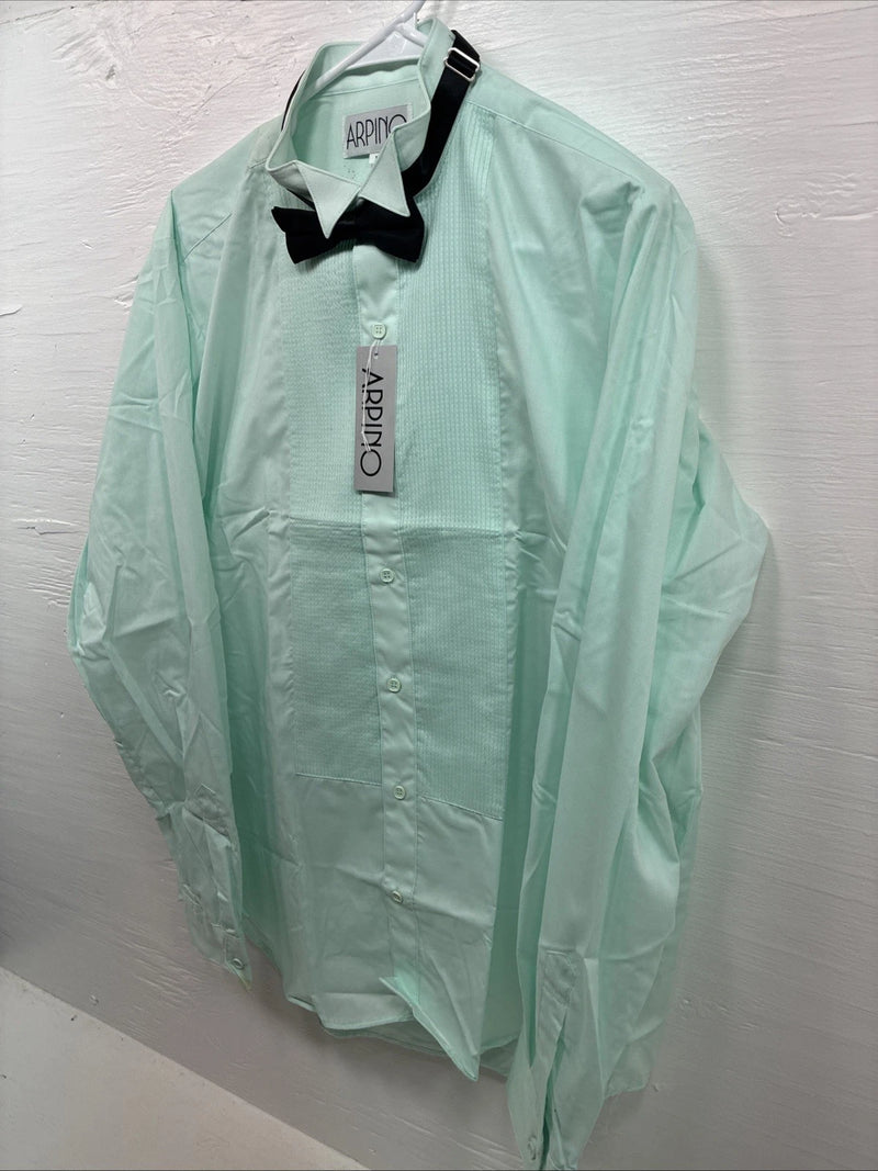 New ARPINO Blue Long Sleeve Button Up English Shirt Large X-86