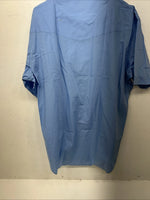 New Men’s Blue ELY Cattleman Pearl Snap Short Sleeve Shirt. 18.5 2XL P-47
