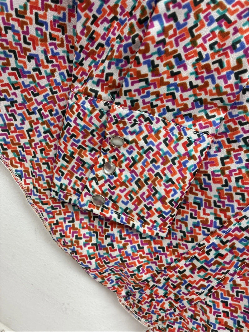 New Women’s Dickson Jenkins Multicolor Long Sleeve Pearl Snap Size 36 LL-73
