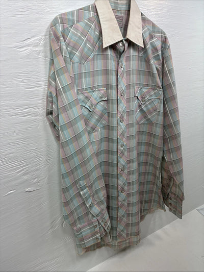 New Men’s H Bar C Multiple Color Long Sleeve Flannel Pearl Snap 2XL H-42