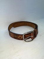 New Brown Genuine Leather Chambers Tooled 34” Belt #6412-75 Z-107
