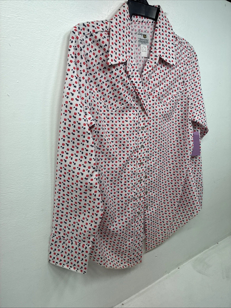 New Women’s Dickson Jenkins designed Long Sleeve Pearl Snap Size 40 MM-21