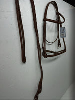 New Tough 1 Leather Brown Square Raised English Bridle And Reins #20-7556 Y-34