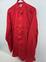 New Classix Red Long Sleeve Button Up English Shirt 16-16.5 Large X-80