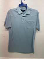 New Men’s Panhandle Slim Blue Short Sleeve Polo Medium B-93