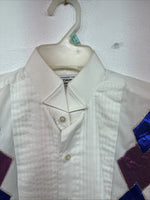 New Women’s Broadway White Designed Long Sleeve Button Up Size Small YY-127