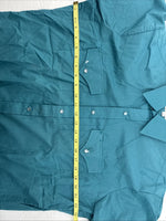 New Men’s ELY Cattleman Teal Short Sleeve Pearl Snap 16.5 Large X-67