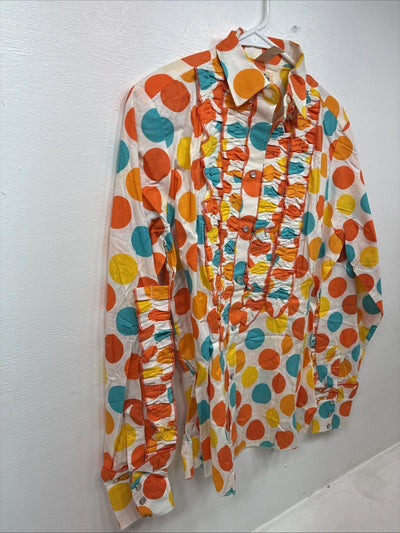 New Women’s TexasTogs Polkadot Long sleeve Pearl Snap Size 38 MM-51